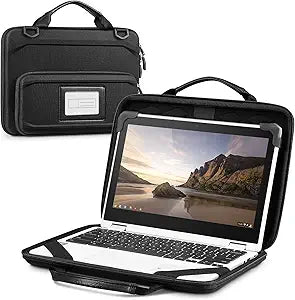 Fintie 11.6 Inch Chromebook Sleeve Case - Protective Briefcase Shoulder Bag with Accessory Pouch and ID Card Slot for Up to 11.6" Lenovo Samsung Microsoft ASUS Dell Acer HP Laptop Notebook (Black)