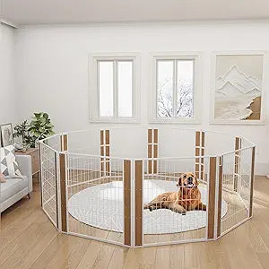 Heavy Duty Dog Playpen 32 Inch Height - Indoor Outdoor Pet Fence Enclosure for Medium and Small Dogs - Foldable Puppy Exercise Pen for Indoor and RV Camping or Yard (10 Panels, 32" H (White))