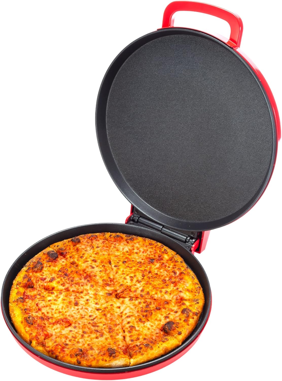 Zenith Versa Grill Non-Stick Pizza Maker Machine For Home, Calzone Maker, Pizza Oven Converts to Electric indoor Grill, Second Generation, Red