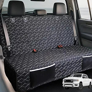 Dog Car Seat Covers for Back Seat,Waterproof Pet Bench Seat Covers for Trucks Ford f150/Ram1500/Nissan Frontier/Toyota Tacoma/GMC Canyon/Silverado Scratch Nonslip Truck Seat Cover for Dogs
