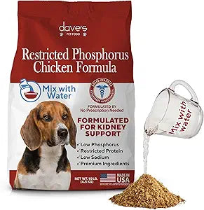 Dave's Pet Food Kidney Dog Food (Chicken Formula Crumble) Non-Prescription, Low Phosphorus, Low Sodium, Renal Kidney Support, Vet Formulated, 10 lb