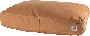Carhartt Durable Canvas Pet Bed, Water Resistant Firm Duck Dog Bed, Carhartt Brown, Large