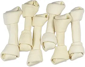 hotspot pets 8-9 Inch Large Rawhide Dog Chew Bones (10 Pack)- Made from Grass Fed Cows - Great for Dental & Oral Care for Aggressive Chewers Large Dogs