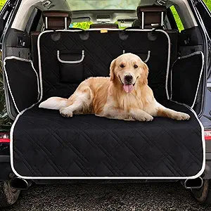 Toozey Dog Car Seat Cover for SUV, Sedan & Van, Waterproof & Tear-Resistant Back Seat Pet Cover for Dogs with Side Walls, Non-Slip Backing & Bumper Guard, Black Standard: 72.8"x40.6"