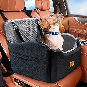Memory Foam Dog Booster Seat Under 35 lbs, Medium Dog Car Seat, Comfortable Hi-Density Sponge Car Bed for Small/Medium Pets,Detachable and Washable Pet Travel Bed with 2 Adjustable Safety Belt