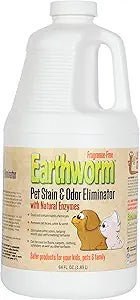 Earthworm Pet Stain Remover & Odor Eliminator- Removes Urine Smell with Natural Enzyme Formula, Fragrance Free Spray - 64 oz