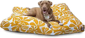 Yellow Plantation Extra Large Rectangle Indoor Outdoor Pet Dog Bed With Removable Washable Cover By Majestic Pet Products