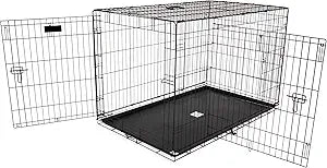 Precision Pet Products Two Door Great Crate Wire Dog Crate, 48 Inch, For Pets 90-125 lbs, With 5-Point Locking System