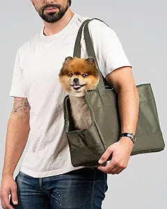 OSKAR&FRIENDS Pet Carrier Tote for Small Dogs & Cats â€“ Vegan Leather Dog Purse with Breathable Mesh, Sherpa Bed & Safety Tether â€“ Fits Pets Up to 20 lbs