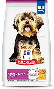Hill's Science Diet Small & Mini, Adult 1-6, Small & Mini Breeds Premium Nutrition, Dry Dog Food, Chicken & Brown Rice, 15.5 lb Bag