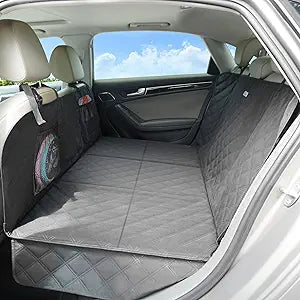 Back Seat Extender for Dogs- Hard Bottom Car Seat Cover for Pets, Heavy-Duty 900D Waterproof Non-Slip Dog Hammock for Most Cars, SUVs, & Small Trucks (Black, Regular)