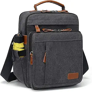 ESTARER Mens Medium Messenger Bag for 13.3'' laptop, Water-resistant Vertical 12.9'' Shoulder Bag Tablet Carry Case