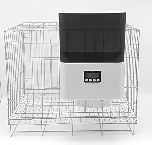 Automatic Pet Feeder for Cats and Small Dogs, Cage-Mounted Smart Food Dispenser, 2.5L Capacity, Timed & Portion Control Feeding, Dual Power Supply (Plug-in & Battery-C), Easy to Clean
