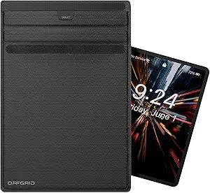 OFFGRID Faraday Bag for Tablet | Anti-Tracking & Anti-Spying | Durable Quad-Layer Construction | Thermo-Welded Seams | Blocks EMF & RFID | Universal Fit for Travel & Everyday Use