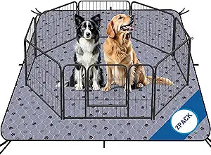 Fostanfly Washable Dog Pee Pads Extra Large 72''x80''-2 Pack Instant Absorb Training Pads, Non-Slip Pet Playpen Mat Waterproof Reusable Floor Mat for Puppy/Senior Dog, Housebreaking & Incontinence