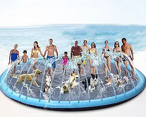 20 ft Giant Inflatable Splash Pad Extra Large 240" 2025 Update Non Slip Pad for Adults Large Dogs Pets Giant Thicken Sprinkler Pool Summer Outdoor Fun Backyard Fountain Play Mat (Classic Style)