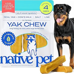 Native Pet Yak Cheese Himalayan Dog Chews XLarge - Long Lasting Dental Sticks for Extra Large Breeds â€“ 100% All Natural Himalayan Yak Chews â€“ Cheese Bone for Aggressive Chewers - 10 Per Pack