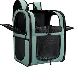 Apollo Walker Dog & Cat Carrier Backpack for 4-18lb Pets - Ventilated Safe Design with Padded Back Support, Breathable Mesh Pet Backpack for Hiking, Travel, Outdoor (Blue)