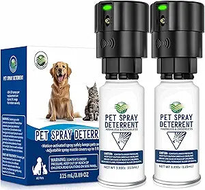 Cat Spray Deterrent System [2 Pack] Automatic Cat Deterrent Spray, Motion Activated System for Cats & Dogs Odorless Pet Deterrent, Senses Pets Up to 3 Feet Away, Friendly & Safe Pet Deterrent Spray