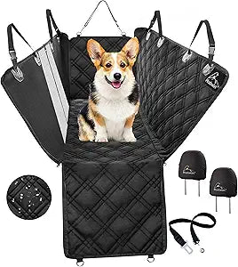 Meadowlark Dog Car Seat Cover with Mesh Window, Heavy-Duty Pet Seat Cover for Back Seat, Extra Padded Non-Slip Dog Hammock, Water-Resistant Back Seat Protector for Cars Trucks and SUVs (54" W x 58" L)