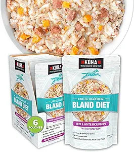 KOHA Limited Ingredient Bland Diet for Dogs, Beef and White Rice Sensitive Stomach Wet Dog Food, Sold in Over 5,000 Vet Clinics & Pet Stores, Gentle Easy to Digest Bland Diet Dog Food, Pack of 6