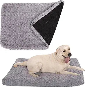 Faux Fur Dog Bed Covers â€“ Ultra Soft Rose Velvet, Removable & Washable, Cozy & Durable,Large Pet Bed Cover Only (No Filling) â€“ Gray, (Rose Velvet Gray, 44" L x 32" W x 4.5" Th)