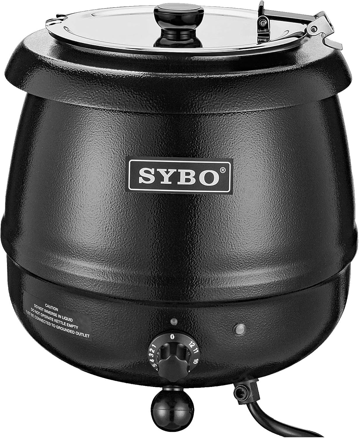 SYBO SB-6000 Commercial Grade Soup Kettle with Hinged Lid and Detachable Stainless Steel Insert Pot for Restaurant and Big Family, 10.5 Quarts, Black