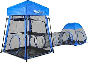 Cat Enclosures, 3-in-1 Cat Tower Tent with Tunnel/Pop Up Cube,Climbing Cage Outdoor Catio Portable Playpen Play Tents for Cats Kitten and Small Animals