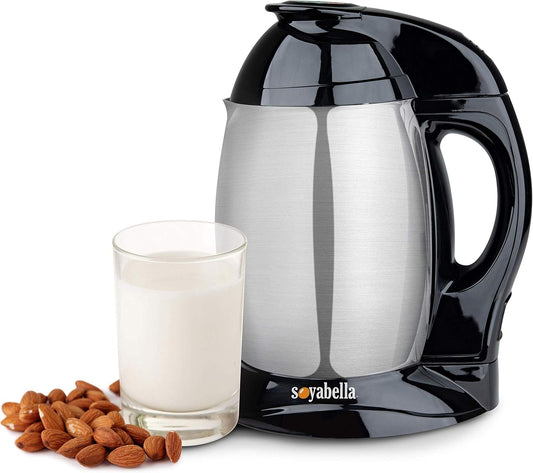 Tribest Soyabella SB-130R-B Refurbished Deluxe Automatic Nut Milk Maker & Soy Milk Maker Machine, Black/Stainless Steel