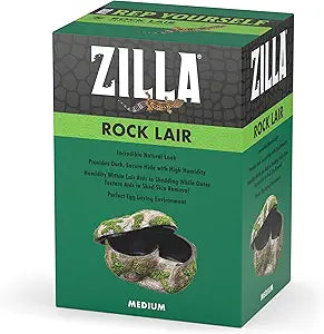 Zilla Pet Terrarium Rock Lair, Reptile Hide for Lizards, Geckos and More, Medium