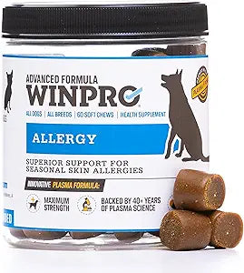 WINPRO Allergy Chews â€“ Plasma-Powered Formula for Dog Seasonal Allergy Support â€“ Grain-Free, Natural Blood Protein Supplements â€“ 60 Soft Chews