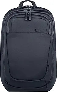 HP 17-Inch Laptop Backpack Travel Plus 30L, Water-Resistant 750D Recycled Plastic, RFID-Blocking Pocket, Anti-Puncture Zippers, Key Fob, Polyester, Blue Graphite, A2CC9AA