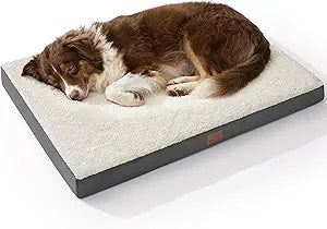 Bedsure Dog Beds Large Sized Dog - Comfy Flat Pet Beds with Removable Washable Cover, Orthopedic Egg Crate Foam Puppy Mat, Suitable for Pet Up to 65 lbs