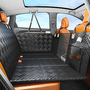 PROZAR Dog Car Seat Cover for Back Seat, Hard Bottom Back Seat Extender for Dogs - Supports 400lbs, Back Seat Pet Cover, Dog Hammock for Car SUV and Trucks