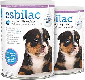 PetAg Esbilac Puppy Milk Replacer Powder - 12 oz, Pack of 2 - Powdered Puppy Formula with Prebiotics, Probiotics & Vitamins for Puppies Newborn to Six Weeks Old - Easy to Digest