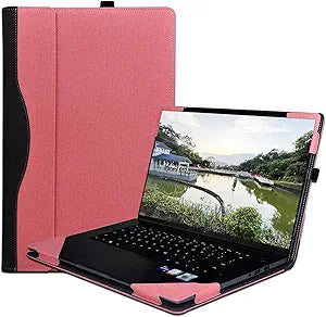Laptop Case Cover for HP 250 15.6 inch G10 & for HP 255 15.6'' G10 & for HP 256 15.6 inch G10 Sleeve,Detachable PU Leather Notebook PC Protective Bag Accessories (Pink)