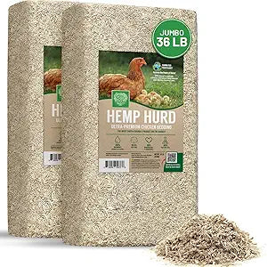Small Pet Select - Jumbo - Hemp HURD Ultra-Premium Chicken Bedding, Biodegradable Chicken Coop Animal Bedding, Eco Friendly Odor Control, 36 lb (Two 18lb Bags)