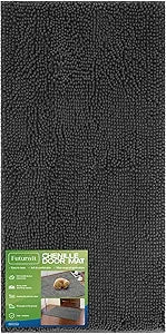 Dog Door Mat for Muddy Paws, 48" x 24" Chenille Absorbent Front Door Mat Inside, Large Runner Mud Mat for Dogs, Trap Dirt Washable Non Slip Outdoor Indoor Entrance Doormats, Grey