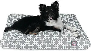 Gray Links Medium Rectangle Indoor Outdoor Pet Dog Bed With Removable Washable Cover By Majestic Pet Products