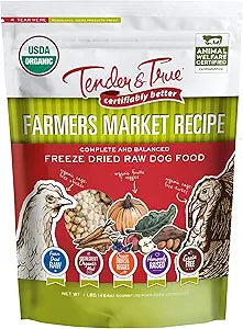 Tender & True Pet Nutrition Farmers Market Recipe Freeze Dry Raw Dog Food, 1 lb.