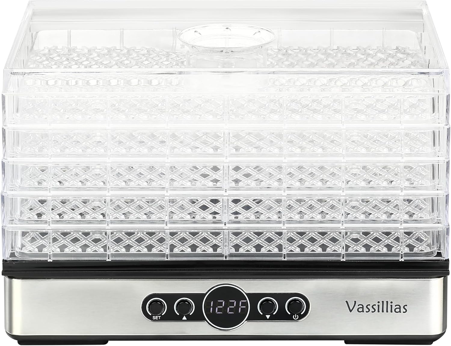 Food Dehydrator Dryer - Dehydrator for Healthy Food, Meat, Jerky, Fruit, Vegetable, Mushroom and Herb, 400W, 158°F, Mini Dryer with 5 BPA-Free Drying Racks and Slide Out Tray, White, Model 904