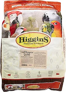 Higgins 466125 Safflower Gold Natural Food For Conure/Cockatiel, 25-Pound