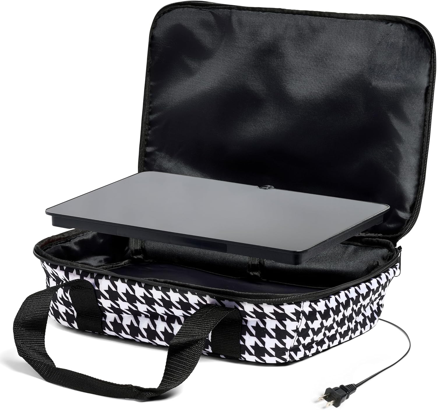 HOTLOGIC Max Large Portable Electric Food Heater - Innovative Food Warmer and Heated Lunch Box for Adults Car\/Home - Easily Cook, Reheat, and Keep Your Food Warm - HOUNDSTOOTH - 120V