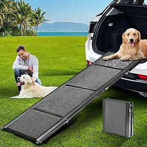 Dog Ramp for Large Dogs, Extra Long 71" & 17.3" Wide Folding Dog Ramp for High SUV & Truck, Portable Non-Slip Pet Ramp for Car, Supports 250 lbs