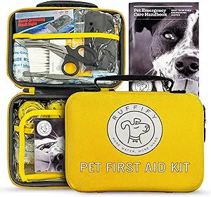Dog First Aid Kit â€“ Essential Items Pet Emergency Kit Accessories for Car, Travel, Hunting, Hiking & Camping Gear with Mini Pouch for Home, Office & Outdoor Adventures - 55 pcs