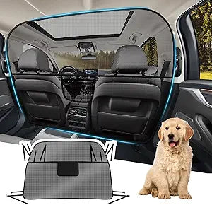 Dog Car Barrier Behind Front Seat, 61.4" Wide Car Pet Barrier One-Piece Design, Dog Car Divider Back Seat Barrier for Full-Sized SUV, Large Car and Pickup