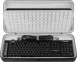 GEEKRIA Full Size Keyboard Hard Shell Case Compatible with Corsair K100 RGB/K70 MAX/K95, Razer BlackWidow V4 Pro, ASUS ROG Claymore II, Travel Carrying Bag for 104-108 Key Computer Keyboard
