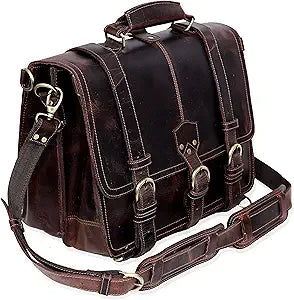 cuero Leather briefcase 18 Inch Laptop Messenger Bags for Men and Women Best Office College briefcase Shoulder Bag