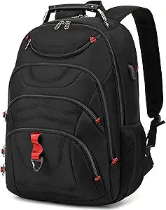 Boavan Laptop Backpack for men, 17.3 inch Laptop Bag with USB Port, Waterproof Travel Work Backpack Purse, Anti-Theft Teacher Nurse Doctor Casual Bookbags Office Business backpack ï¼ŒBlack