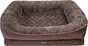 Beautyrest Ultra Plush Cuddler Dog Bed (Large, Brown)